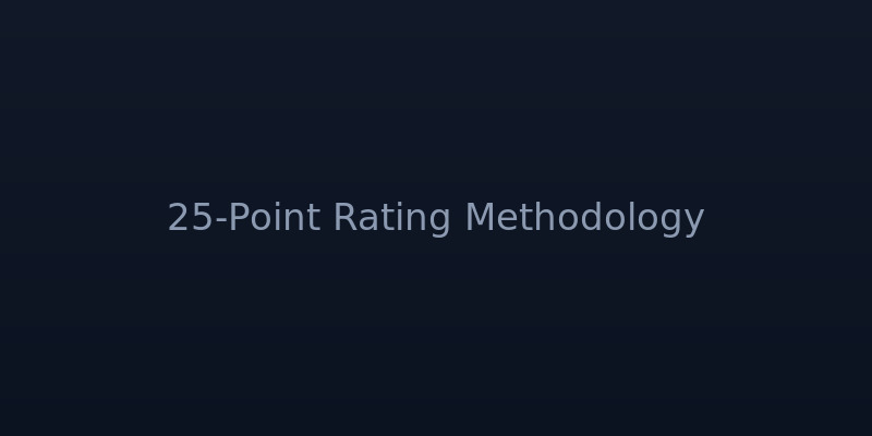 Diagram illustrating the My Coin Guru 25-point platform rating methodology